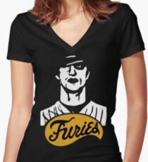 The Warriors Baseball Furies Women's Fitted V-Neck T-Shirt