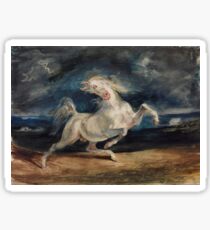 Horse Frightened by Lightning by Eugène Delacroix (1825 - 1829) Sticker