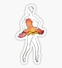 Pegatina ballerina figure, watercolor illustration