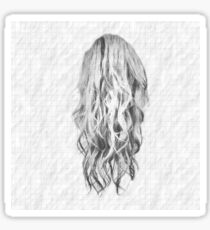 Drawn Hair On Squared Paper Sticker