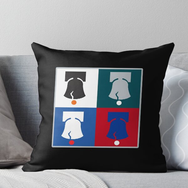 Philly Phour Bells - Liberty Bells for your Favorite Philadelphia Teams! Throw Pillow