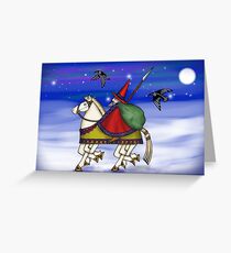 Tarjeta de felicitación Padre Yule, Odin montado en Sleipnir