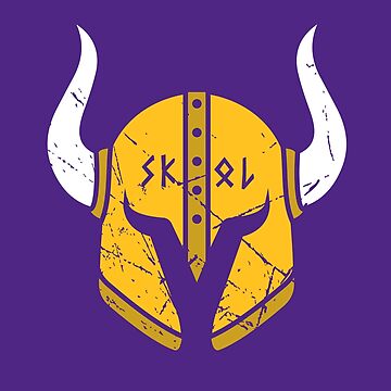 Minnesota Vikings Skull Art Greeting Card