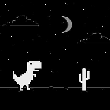 Night Offline T-Rex Game - Google Dino Run Poster for Sale by