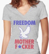 Freedom Mother F*cker - MERICA! Women's Fitted V-Neck T-Shirt