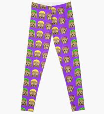 Monkey Emojis Purple Leggings