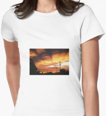 Firey Sunset Streetscape Women's Fitted T-Shirt