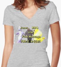 Jones BBQ and Foot Massage Women's Fitted V-Neck T-Shirt
