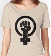 Feminist Raised Fist - Distressed Women's Relaxed Fit T-Shirt