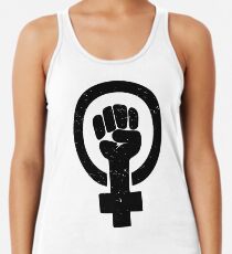 Feminist Raised Fist - Distressed Women's Tank Top