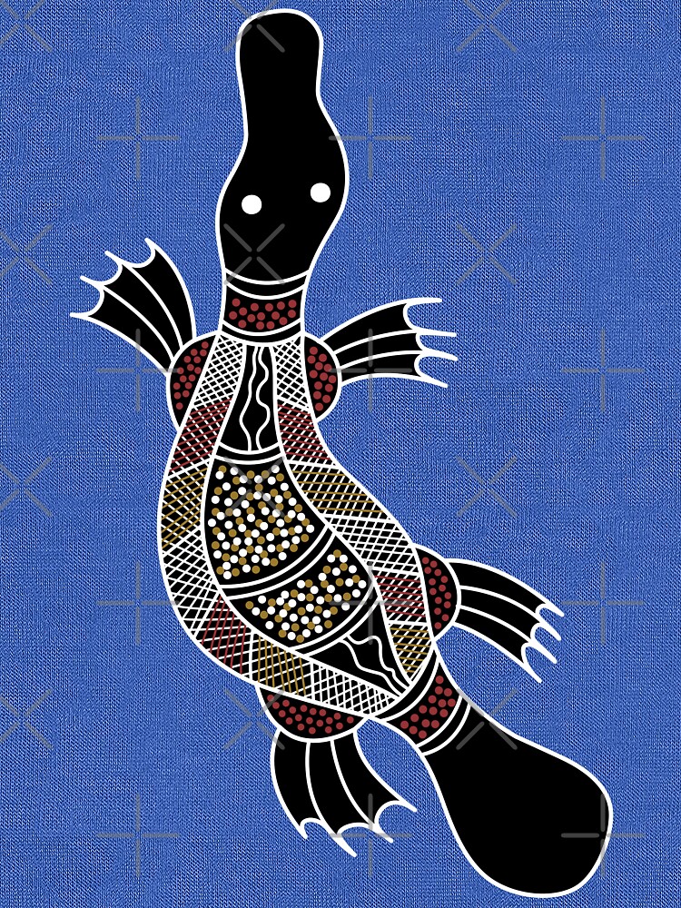 Aboriginal Art Platypus T Shirt By HogarthArts Redbubble   Raf,750x1000,075,t,royal Triblend.u10 