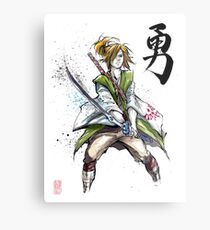Link from Zelda Sumie style calligraphy COURAGE Metal Print