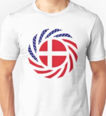 Danish American Multinational Patriot Flag Series Slim Fit T-Shirt