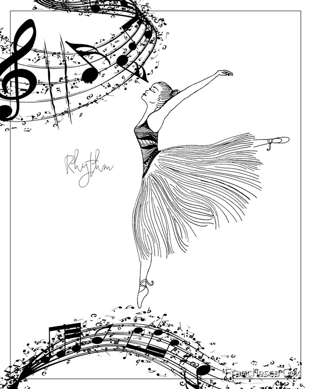 Rhythm Ballerina Zen Art Coloring Page Canvas Prints Franchesca Pages