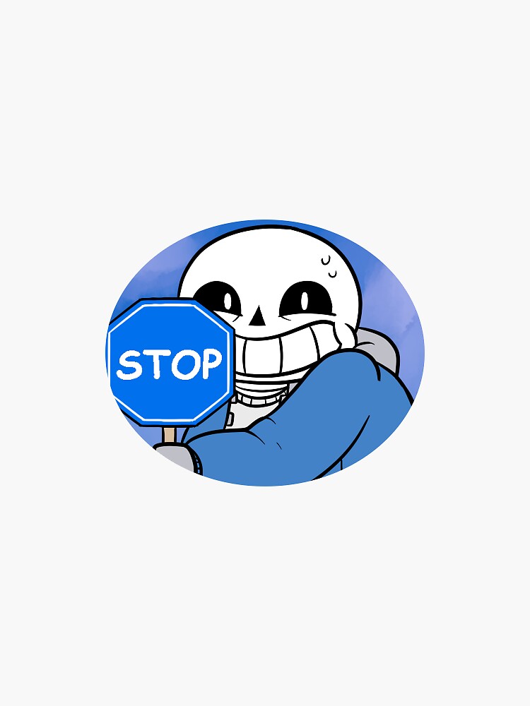 Pegatina «Undertale: Sans holding STOP sign Pegatina» de Vysoft | Redbubble