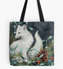 Arctic Fox Holiday Portrait Tote Bag