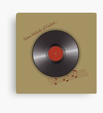 Musical retro plate. Vinyl disk Canvas Print
