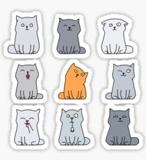 Nine cute kittens Sticker