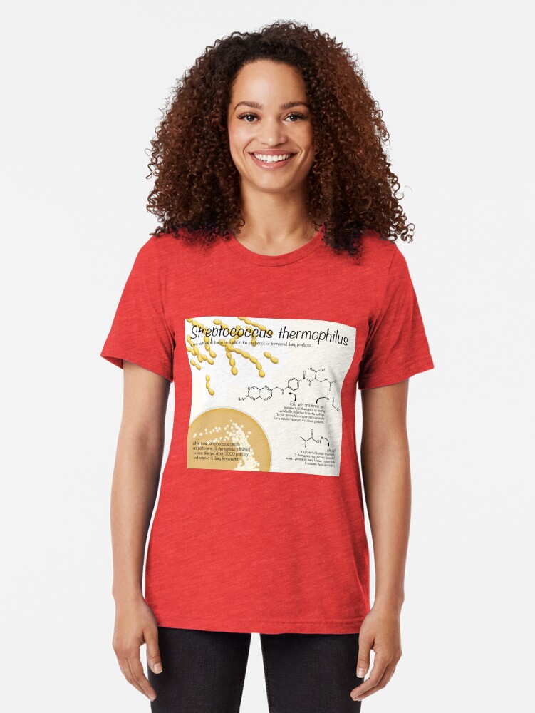 Alternate view of Streptococcus thermophilus Tri-blend T-Shirt