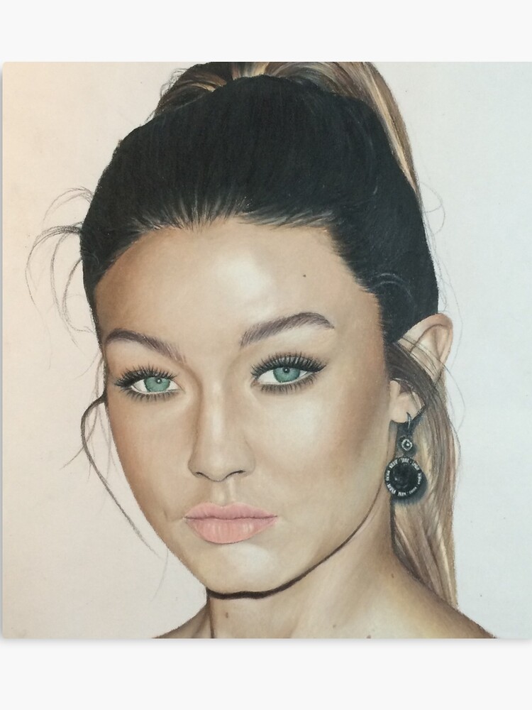 Gigi Hadid Colored Pencil Canvas Print