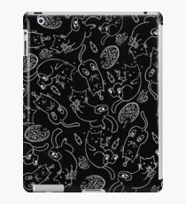 Cat Party (White on Black) iPad Case/Skin