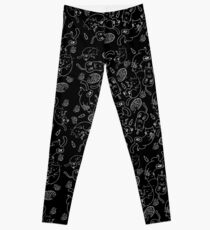 Cat Party (White on Black) Leggings