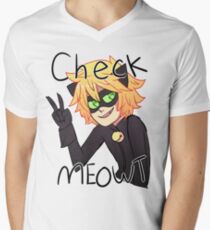 Check Meowt! Cat Noir Men's V-Neck T-Shirt