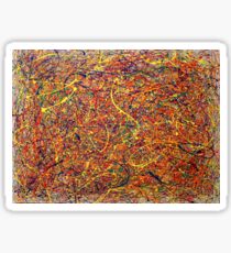 Abstract Jackson Pollock Painting Original Art Titled: Singularity Sticker