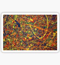 Modern Abstract Jackson Pollock Painting Original Art Titled: Constant Harmony Sticker