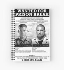Wanted For Prison Break Spiral Notebook
