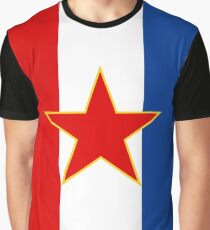Yugoslavia Flag Banner Graphic T-Shirt