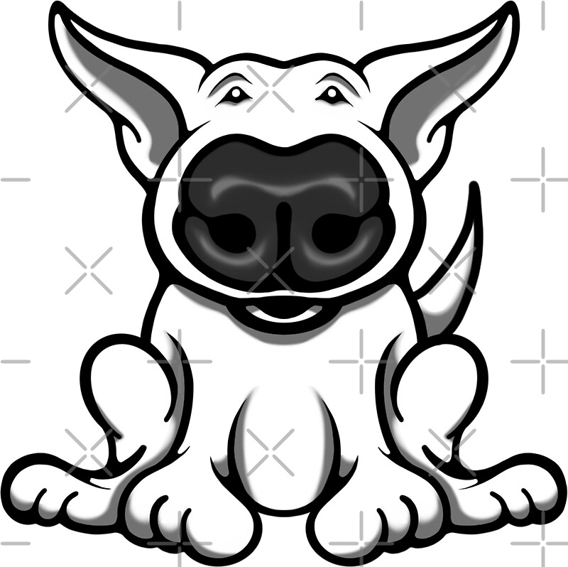 "English Bull Terrier Cartoon Big Nose" Stickers by Sookiesooker