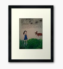oil pastel drawing Framed Print