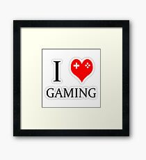 I heart gaming (graphic tees, mugs, and more!) Framed Print