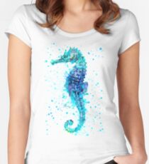 Blue Seahorse Women's Fitted Scoop T-Shirt
