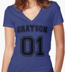 Dick Grayson Sports Jersey Women's Fitted V-Neck T-Shirt