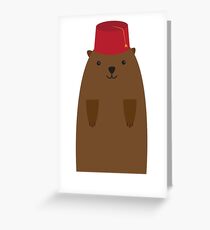 The Big Groundhog in a Fez Greeting Card