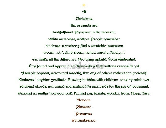 "Christmas Tree Shape Poem" by msdebbie Redbubble