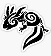 Black Tribal Axolotl Mexican Salamander Sticker