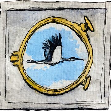 Artwork thumbnail, Stork, as seen through a boat window by Philcohnartist