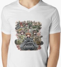 Girls und Panzer Crew Men's V-Neck T-Shirt