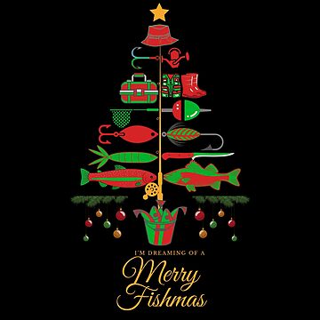 Merry Fishmas | Fishing Gear Christmas Tree Decorations | Greeting Card