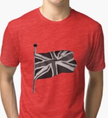 Great Britain flag, union jack Black & White Tri-blend T-Shirt