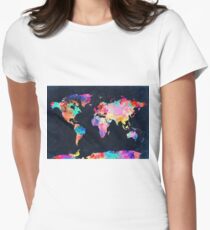 Weltkarte Aquarell 2 Tailliertes T-Shirt