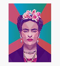 Frida Kahlo LowPoly Porträt Fotodruck