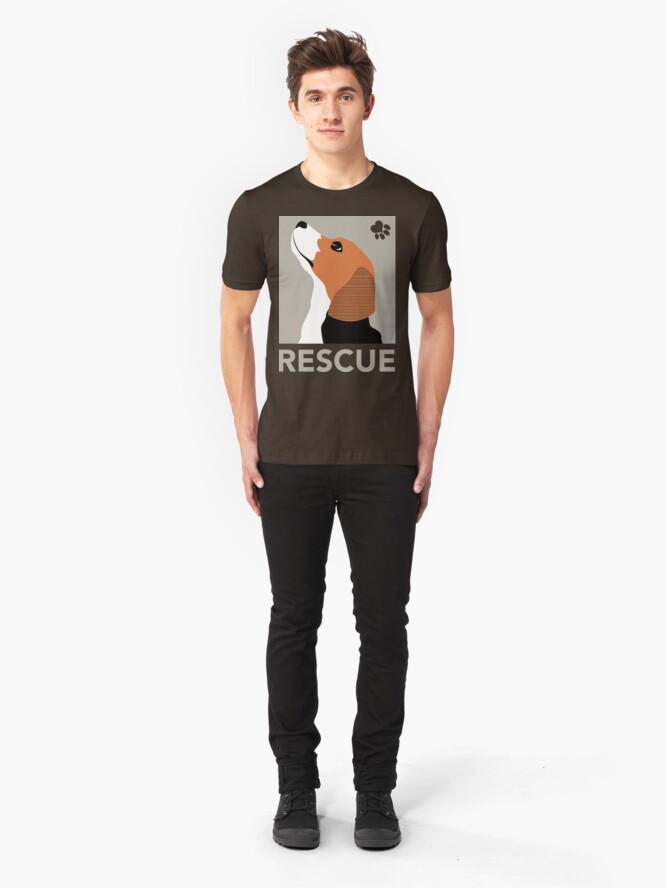 Alternate view of Rescue (Beagle) Slim Fit T-Shirt