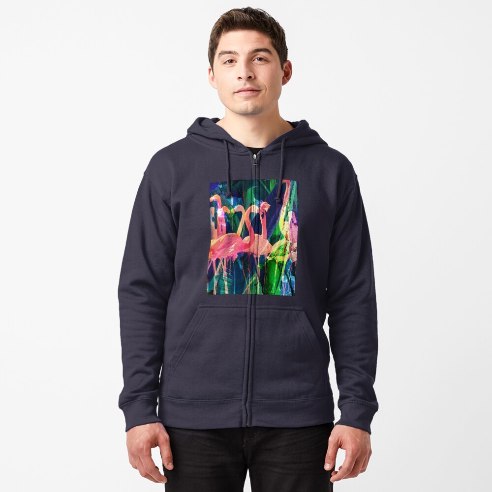 Flamingo Dance Zipped Hoodie