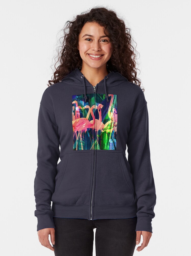 Alternate view of Flamingo Dance Zipped Hoodie
