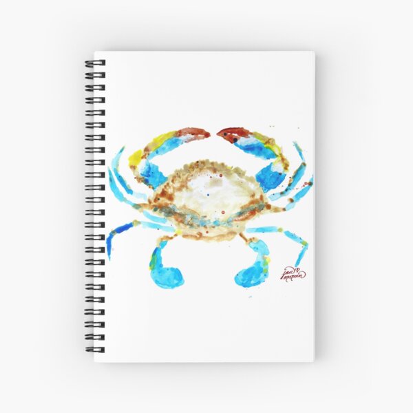 Blue Crab without splats by Jan Marvin Spiral Notebook