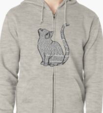 books and cats and books and cats Zipped Hoodie